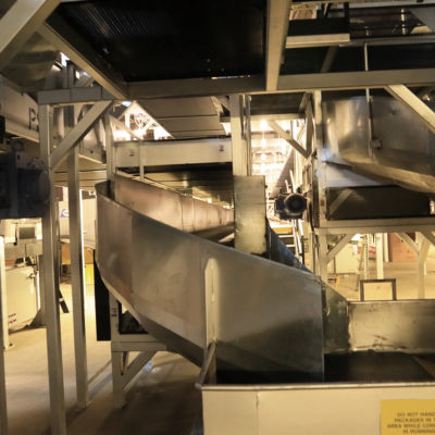 interior photo of ups building sorting chutes