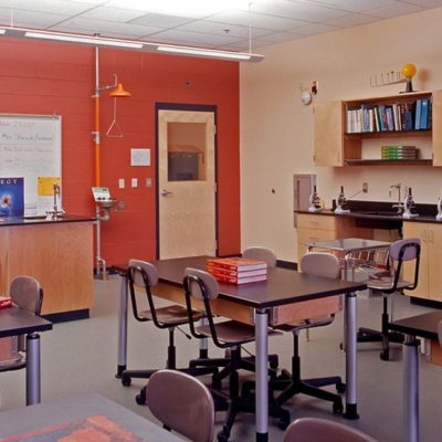 internal photo of classroom at lincolnville central school building