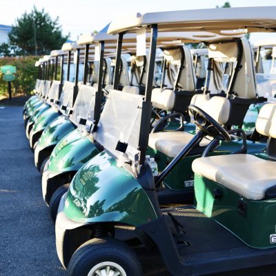 photo of golf carts in a row